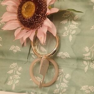 Elegant Pink and Gold Floral Hair Clip